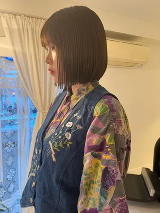 ミディアム ブリーチカラー🎀 韓国風/寺門美優のヘアスタイル