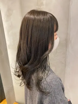 ミディアム カラー パーマ ヘアアレンジ 顔周りカット・相談 レイヤーも◎しずくのヘアスタイル