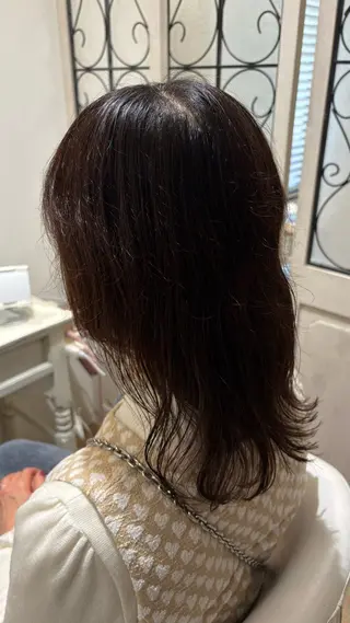 ミディアム カラー 似合わせ 顔周りYUUGAのヘアスタイル