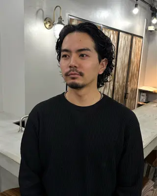 ミディアム パーマ メンズ 💈メンズ特化💈 テッペイのヘアスタイル