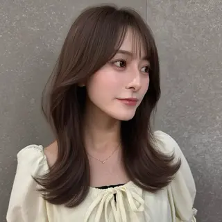 ミディアム カラー 韓国レイヤー🇰🇷 /縮毛矯正💎/月音のヘアスタイル
