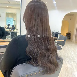 ロング カラー ゆさこのか ダブルカラー／縮毛のヘアスタイル
