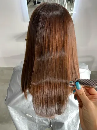 セミロング カラー パーマ 美髪クリエイター マリアのヘアスタイル