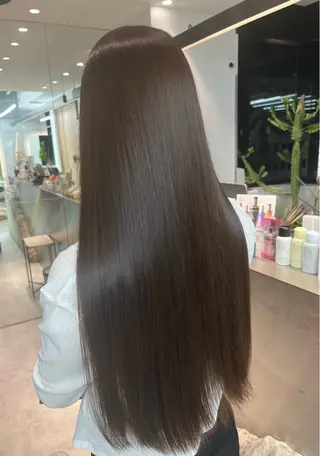 ロング カラー 透明感カラー縮毛矯正 レイヤー/えいすけのヘアスタイル