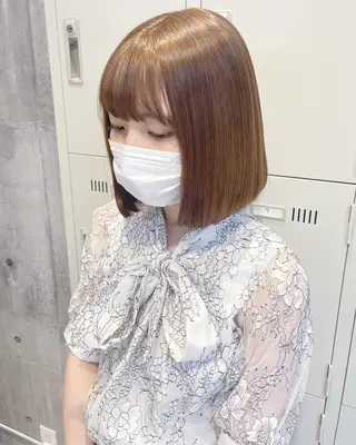 ミディアム カラー パーマ ヘアアレンジ メンズ キッズ ネイル マツエク・マツパ アイブロウ 🎀韓国レイヤー YURINA🎀のヘアスタイル