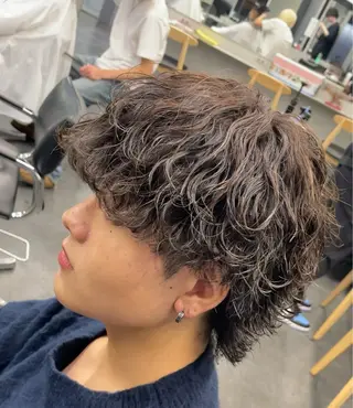 セミロング パーマ ヘアアレンジ メンズ fifth 石川 凪のヘアスタイル
