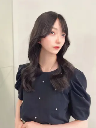 ロング カラー ヘアアレンジ レイヤー/髪質改善 縮毛/ハッシュカットのヘアスタイル
