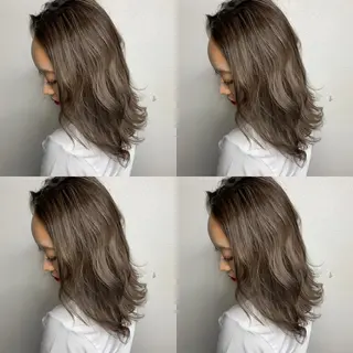 セミロング カラー 似合わせ/ブリーチ カラー.岡田友仁のヘアスタイル