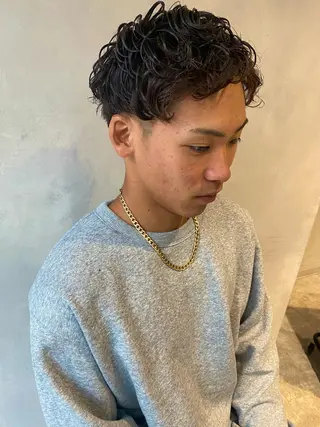パーマ メンズ nishido ハイライト/パーマのヘアスタイル