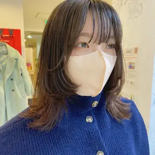 ミディアム カラー ヘアアレンジ マツエク・マツパ アイブロウ 透明感カラー🫧ヘア セット🫧松本菜月の眉毛・アイブロウイメージ