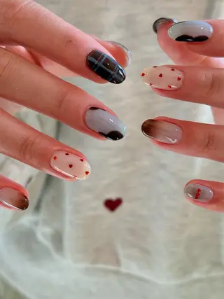 ネイル なんば堀江/育爪施術 ニュアンス✻Kaphのネイルデザイン