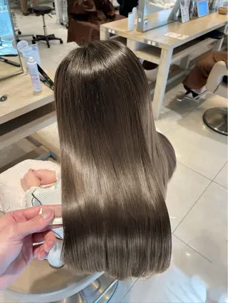 ロング 最小ダメージ縮毛矯正 /暖色カラー/Rieのヘアスタイル