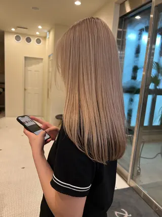 ロング カラー メンズ 抜きっぱなしブロンド /ハイトーン/カナタのヘアスタイル