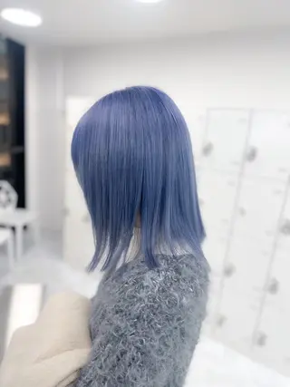 ミディアム カラー ウルフ&レイヤー特化 まとまる美髪矯正のヘアスタイル