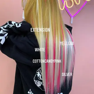 ロング カラー エクステ🩵ブリーチ 韓国ヘア🩵KAEのヘアスタイル