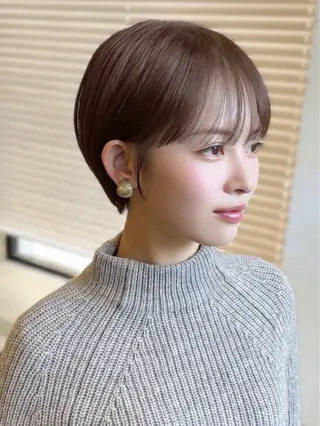 ショート カラー 無料カット/ ショート特化/表参道のヘアスタイル