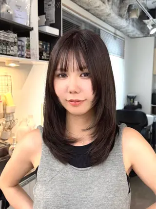 ミディアム カラー チヒョ🦋 韓国hair🇰🇷のヘアスタイル