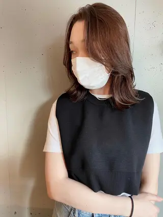 ミディアム カラー 東 みのりのヘアスタイル