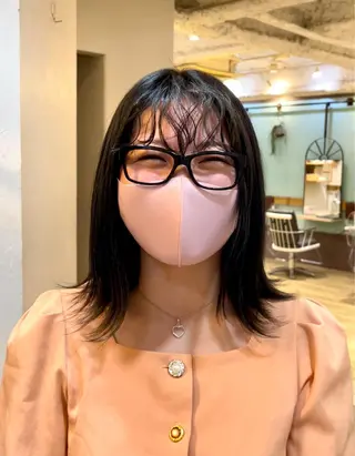 ミディアム パーマ 大人可愛い透明感🌟 小顔・韓国髪🌟野中のヘアスタイル
