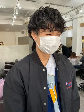 ショート パーマ 森貴裕/ベージュ/ パーマ/オリーブのヘアスタイル