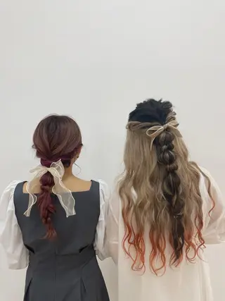 ロング ヘアアレンジ マキノ キョウカのヘアスタイル