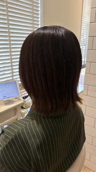 ミディアム カラー 似合わせ 顔周りYUUGAのヘアスタイル