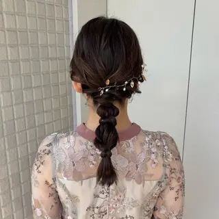 ヘアアレンジ 艶感カラー/オリーブ アレンジ：♡のヘアスタイル
