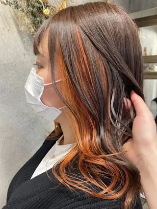セミロング カラー wakana 【ブリーチカラー】のヘアスタイル