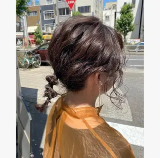 ミディアム カラー ヘアアレンジ くぎた とわのヘアスタイル