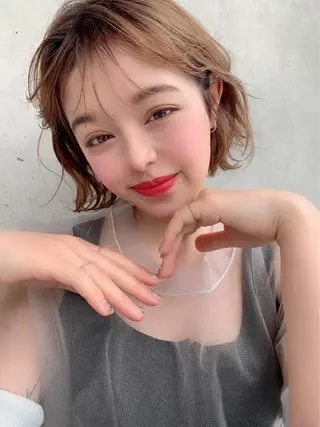 ミディアム カラー パーマ ヘアアレンジ 🎀愛されモテヘア♡ 梅澤夏基🎀のヘアスタイル