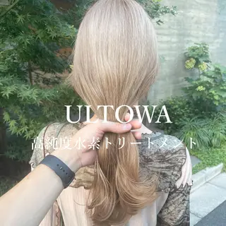 ミディアム カラー 顔周りカット 【オノザワリョウ】のヘアスタイル