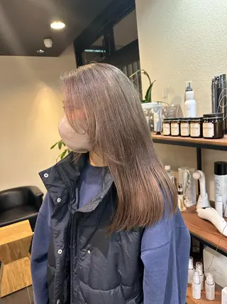 セミロング カラー ブリーチカラー/ベー ジュ/Hono🦖のヘアスタイル