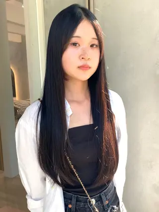 ロング カラー パーマ ✨コテ巻き風パーマ ✨川合佑哉のヘアスタイル