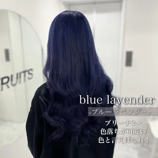 セミロング カラー 🩵色落ち可愛い 寒色カラー🩵のヘアスタイル