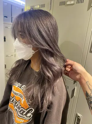 ロング カラー パーマ ヘアアレンジ メンズ キッズ ネイル マツエク・マツパ 韓国/トレンド レイヤー【101】のヘアスタイル