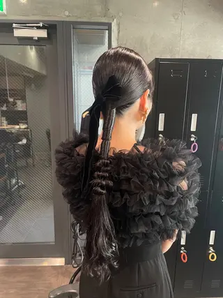 ヘアアレンジ レイヤー/透けカラー アレンジ/篠崎渚彩のヘアスタイル