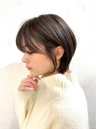 ショート 縮毛矯正/レイヤー 韓国/顔まわり/夢音のヘアスタイル