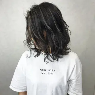 ミディアム カラー LUSTRE クロサワのヘアスタイル