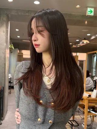 ロング ダン/メンズ/ 顔周り×透明感カラーのヘアスタイル