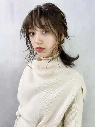 ミディアム カラー パーマ ヘアアレンジ ITbyALBUM 中野店のヘアスタイル