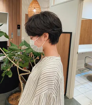 ショート カラー パーマ 🍃服部 雅哉🍃銀座◎のヘアスタイル
