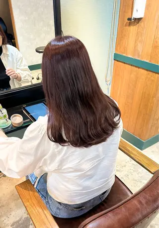 セミロング カラー 𝐒𝐇𝐔𝐑𝐈 🦋艶カラー🦋のヘアスタイル