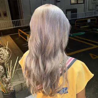 ロング 🎀ハイトーン/ 艶カラー/夕月🎀のヘアスタイル