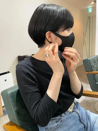 ショート カラー パーマ ヘアアレンジ メンズ キッズ マツエク・マツパ パーマ/透明感カラー /ボブ/吉田一生のヘアスタイル