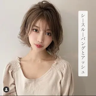 ミディアム カラー ✨️美髪矯正×似合わ せ艶カラー✨藤田透のヘアスタイル