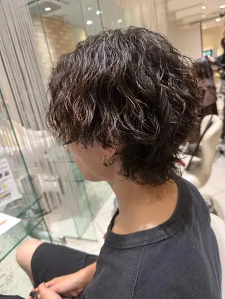 ショート パーマ ヘアアレンジ メンズ 💈メンズ特化 美容師サキ💈のヘアスタイル