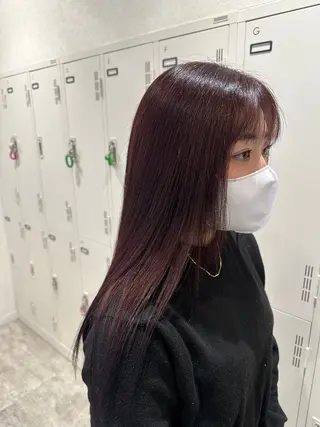 ロング カラー シールエクステ/ ブリーチカラーのヘアスタイル