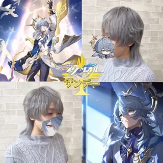 ショート カラー 推しカラー💫 ブリーチ💫若菜覚のヘアスタイル