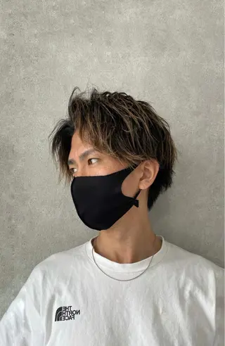 ミディアム カラー メンズ 💈メンズハイライト 南谷💈のヘアスタイル