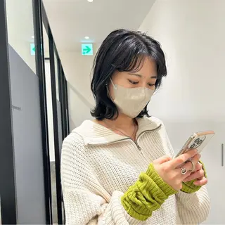 ミディアム カラー パーマ ヘアアレンジ stylist 🌸 kana.のヘアスタイル